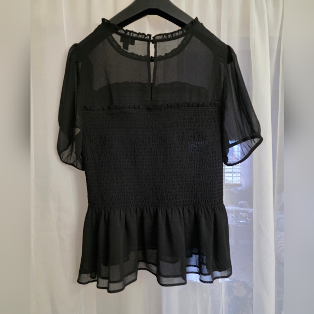 Torrid Black Sheer Ruffle Top - Picture 6 of 8
